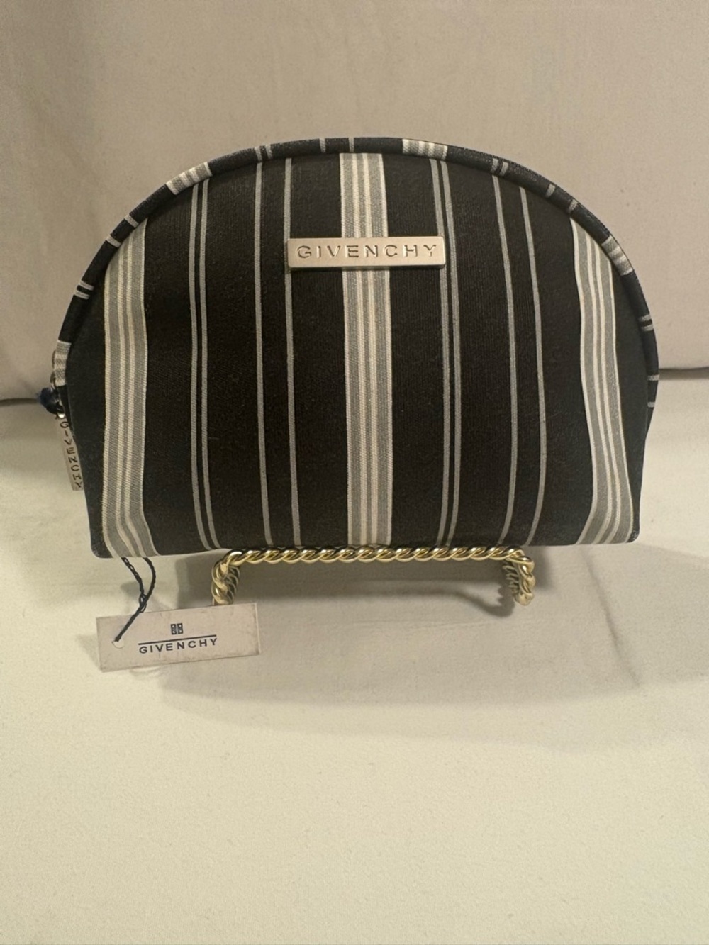 GIVENCHY Striped Pouch Cosmetic Bag